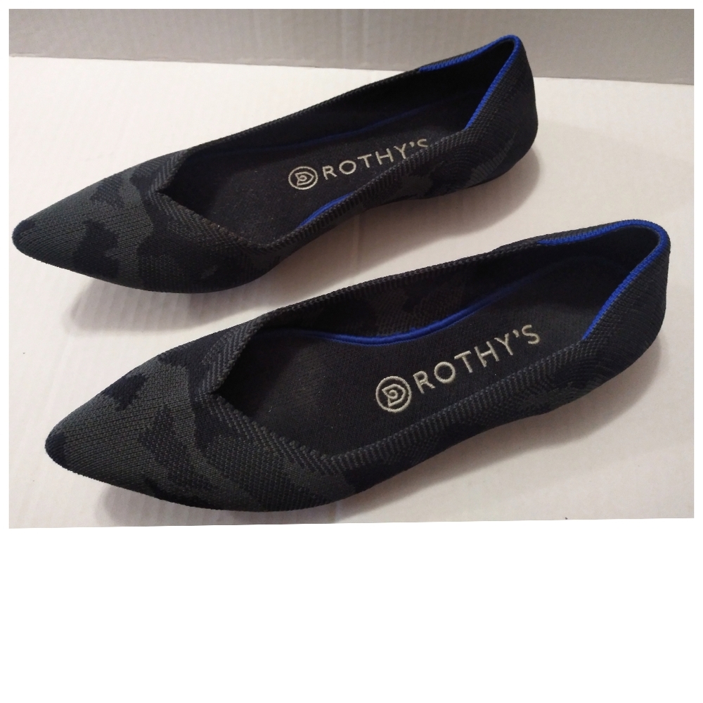 Rothy’s The Point Black/Gray Camo Retired Ballet Flats Size 8 - Picture 3 of 8